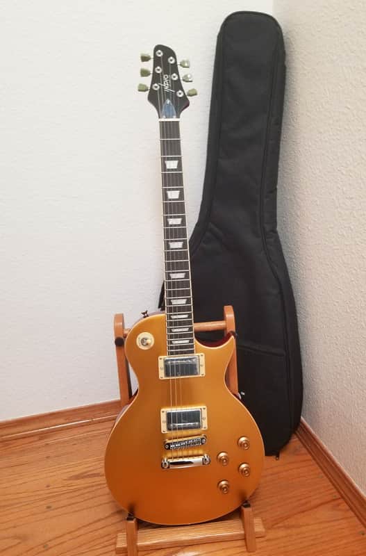 Monoprice Indio 66 Dlx Plus Gold Top Mahogany Body LP-style Electric Guitar image 1