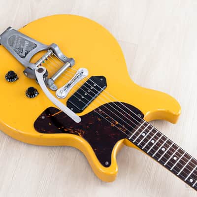 1996 Orville Les Paul Junior Double Cut LPJ-D65 TV Yellow w/ Bigsby B7, Gibson-Licensed Japan image 10