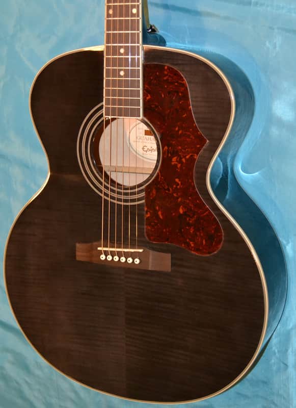 Epiphone EJ-200 Artist Acoustic w/ Case Transparent Black image 1