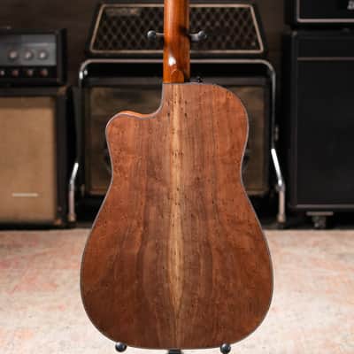 Beard Custom Shop Legacy E Round Neck Acoustic Guitar - Natural Curly Walnut with Hardshell Case image 6