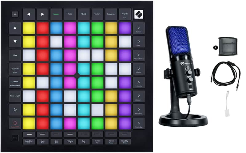 Novation Launchpad Pro MK3 USB MIDI RGB 64-Pad DJ Controller+Recording Mic image 1