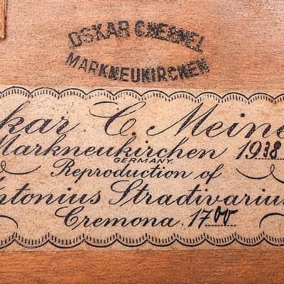 1938 Oskar C. Meinel Stradivarius Model Violin Markneukirchen Germany image 4
