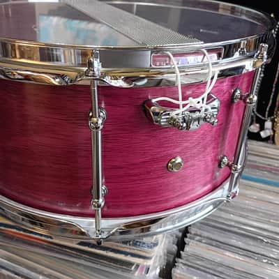 14x6.5 Purpleheart Exotic steam bent semi-solid snare drum by Erie drums and shells image 4