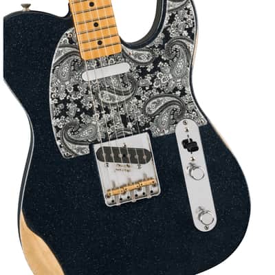 Fender Brad Paisley Road Worn Telecaster MN Black Sparkle - Electric Guitar image 3