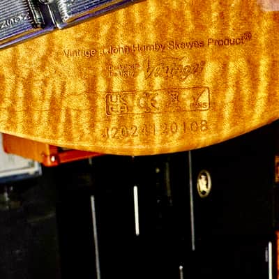 Vintage Guitars 30th Anniversary V72 Tele (SUPER FLAME MAPLE NECK) Boulevard Black image 16
