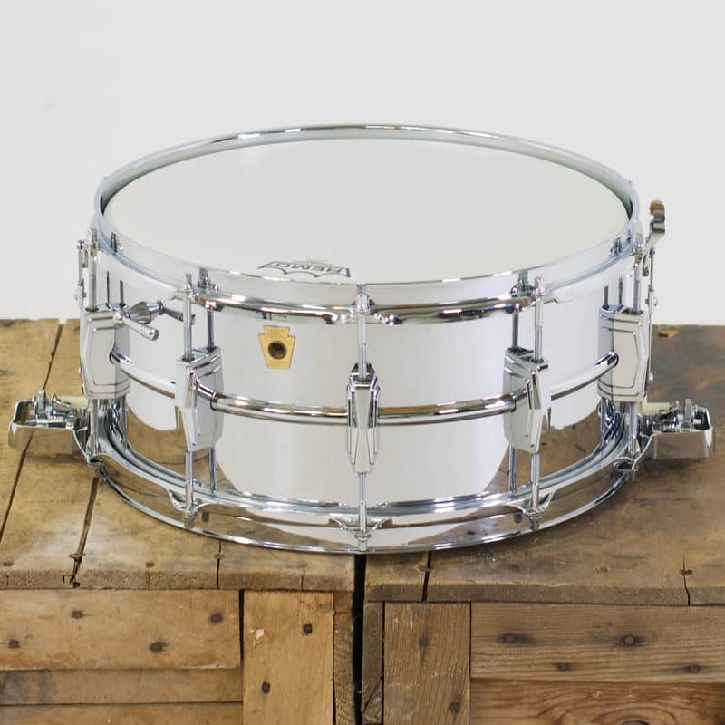 Ludwig No. 411 Super-Sensitive 6.5x14" Aluminum Snare Drum with Keystone Badge 1963 - 1969 image 2