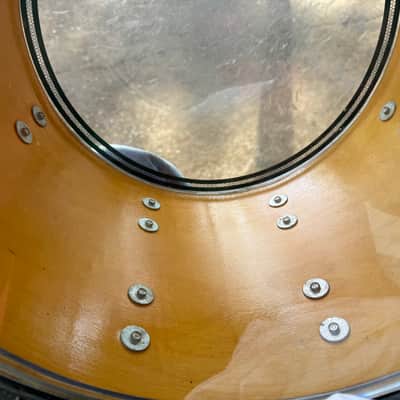 Slingerland 9X14 5 Ply Maple Shell Mid 1970’s - Silver Wrap OVER NATURAL LACQUER MAPLE GLOSS image 6
