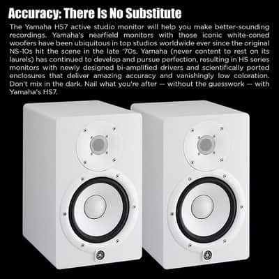 Yamaha HS7W Pair | White Powered Studio Monitor Set image 2