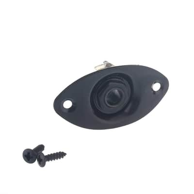 Guitar Input Jack 1/4" w Oval Jackplate and Screws Black Free 2 Day Shipping image 1