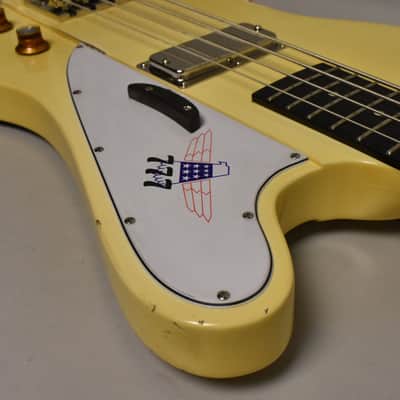 777 Guitars Custom Reverse T-Bird Bass Vintage White Relic w/HSC image 10