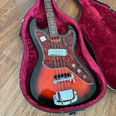 Vintage 1960s HARMONY H25 Bass Guitar w/Original Case MINT! image 2