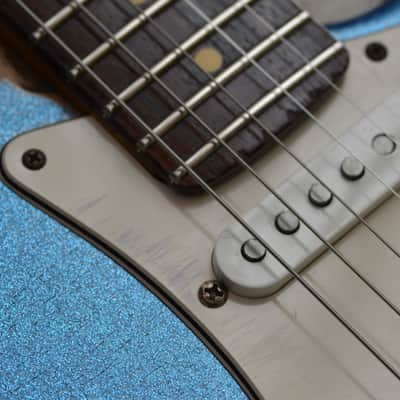 American Fender Stratocaster Relic Nitro Lil Bad Azz Blue Sparkle SSS-CS 69's image 7