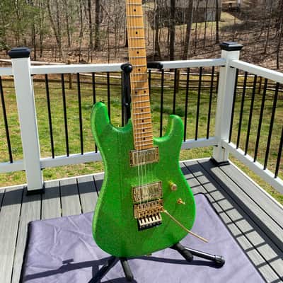 Chandler SuperStrat  80’s Candy Green Sparkle image 1