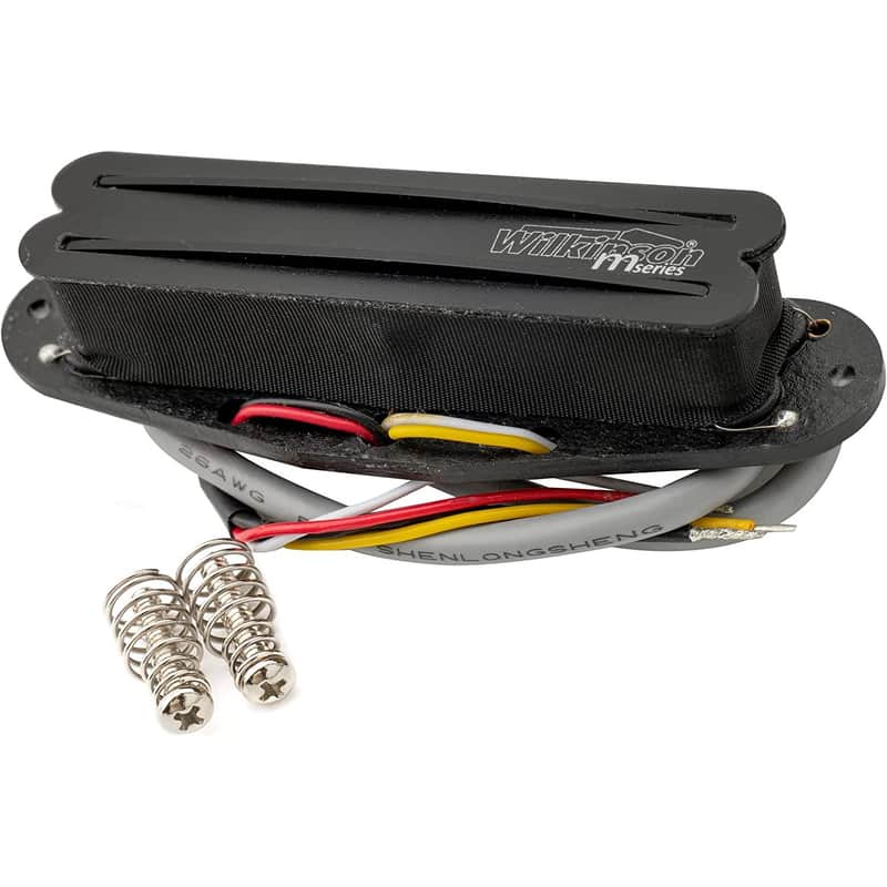Wilkinson Neck Low Gauss Black Hot Rail Ceramic Single Coil Sized Humbucker Pickup for Strat Electric Guitar image 1
