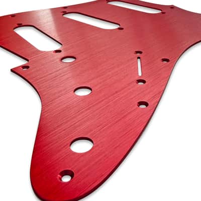 AxLabs 11-Hole Strat Style Anodized Aluminum Pickguard & Back Plate - Red image 2