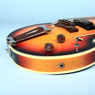 Univox Model 1920 Lectra Short-Scale Bass w/ case 1968 - Sunburst Violin Bass image 9