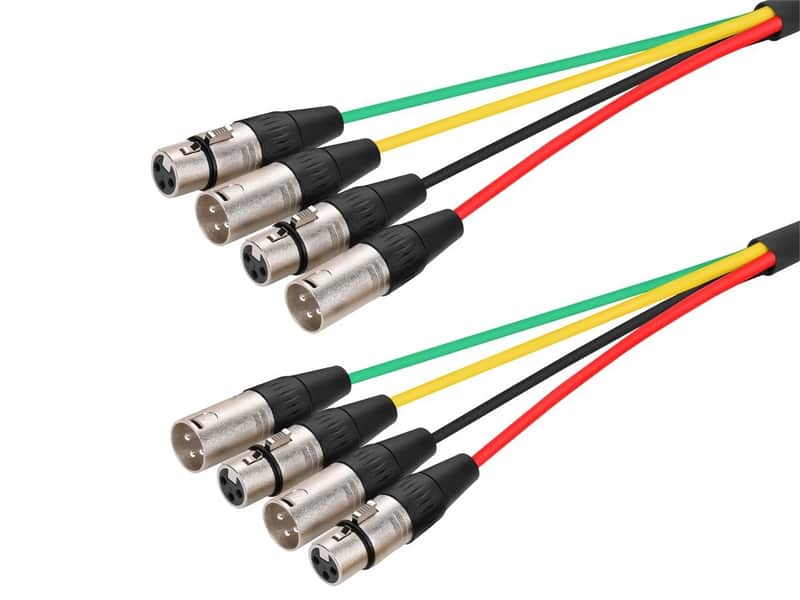 New 4Channel 2 upstream/downstream XLR Male to Female Snake Cable 6M 20ft image 1
