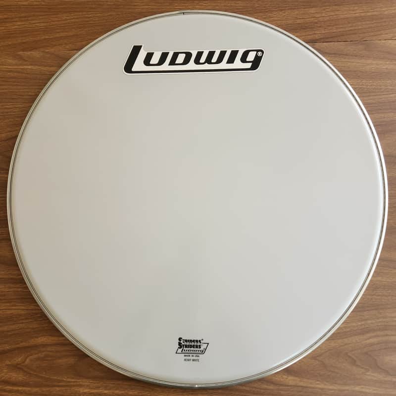 NOS Ludwig Strider 24" Heavy White Made In USA Bass Drum Head 1980s image 1