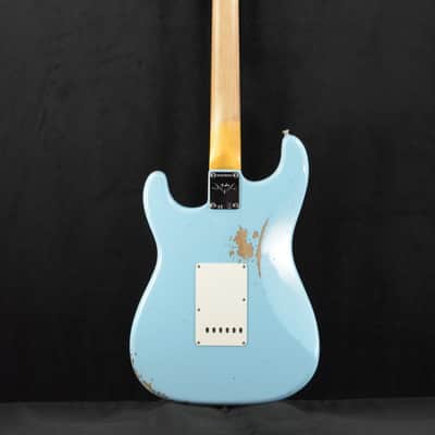 Mint Fender Custom Shop '62 Strat Relic with Closet Classic Hardware - Faded Aged Daphne Blue image 7