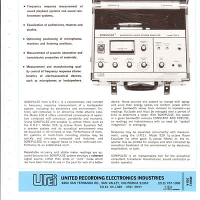 UREI Vintage (1975) Sonipulse 100-A with AKG C451E, with trunk and all manuals image 16