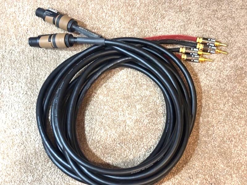 BENCHMARK MEDIA 10 ft pair speaker cables SPEAKON to Bananas 2026 - black image 1