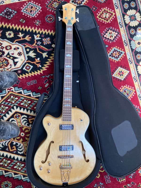 Handmade Semi-Hollow body bass, left handed, Handmade single cutout left handed 2010s - Polyethylene image 1