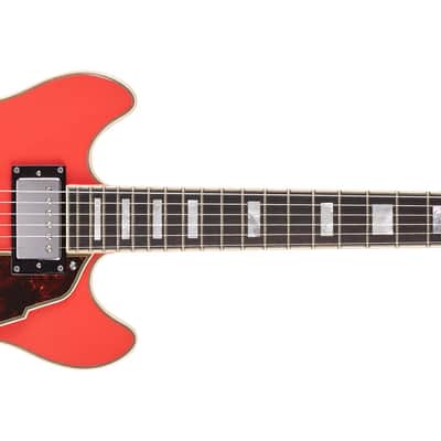 Mint D'Angelico PREMIER MINI DC DAPMINIDCFRCSCB Mini Double Cutaway w/ stop-bar tailpiece, Fiesta Red image 8