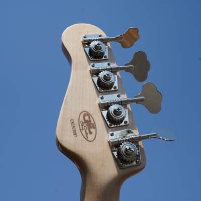 G&L USA Custom Shop LB-100 Sunset Coral Andromeda Crackle 4-String Electric Bass Guitar w/ Black Tolex Case (2025) image 8