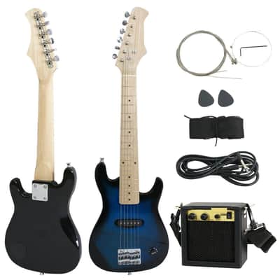 Kids 30" Electric Guitar w/Amp & Guitar Combo Accessory Kit Set Blue Electric image 1