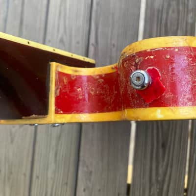 PROJECT Mosrite Celebrity vintage, electric guitar project 60s - Red husk electric guitar image 8