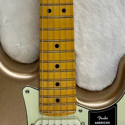 Mint Fender American Professional Classic Stratocaster, Faded Firemist Gold + Gig bag image 5