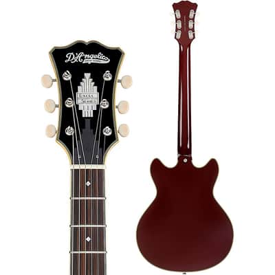 D'Angelico Excel Mini DC Tour Semi-Hollow Electric Guitar With Supro Bolt Bucker Pickups and Stopbar Tailpiece Regular Solid Wine image 4