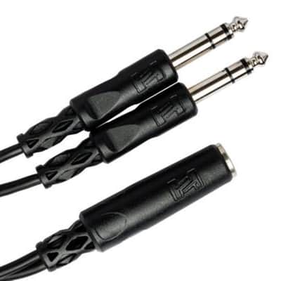 Hosa YPP-308 Y Cable, 1/4" TRSF to Dual 1/4" TRS - 6" image 2