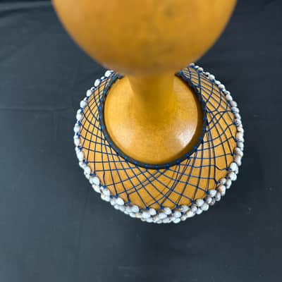 LARGE African AXATSE, Netted Gourd Rattle, Ewe-Style, Shekere, 8"x16", Handmade - NEW image 9