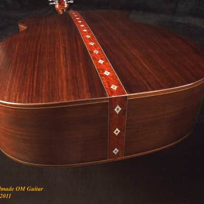 Handmade OM Cutaway Acoustic Guitar, Solid Indian Rosewood, Mop Inlay, Soft-Bag, Bruce Wei (2011) image 9