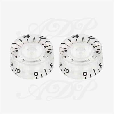 2 Vintage-style Clear Speed Knobs inchSize 24 splines shaft for Gibson LP SG image 3