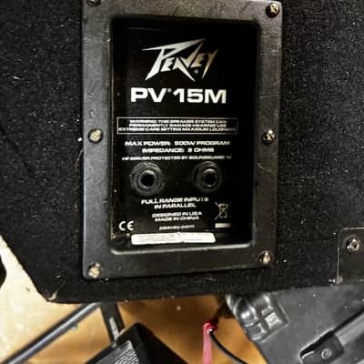 1 pair Peavey PV 15M 2-way Stage Monitors - Black image 3