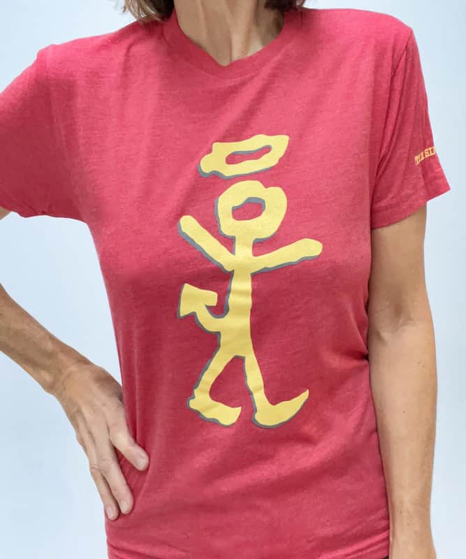 "Sinning Saint" Unisex Red T-Shirt by Will Lee - Size Small - All tees available in other sizes image 1