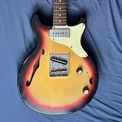 Double Cut LP Telecaster Thinline Sunburst - Nitro Relic Hybrid Guitar + Case image 2