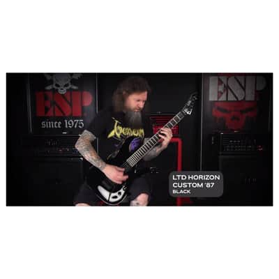ESP LTD Horizon Custom 87 6-String Right-Handed Electric Guitar with Alder Body and Macassar Ebony (Black) image 4