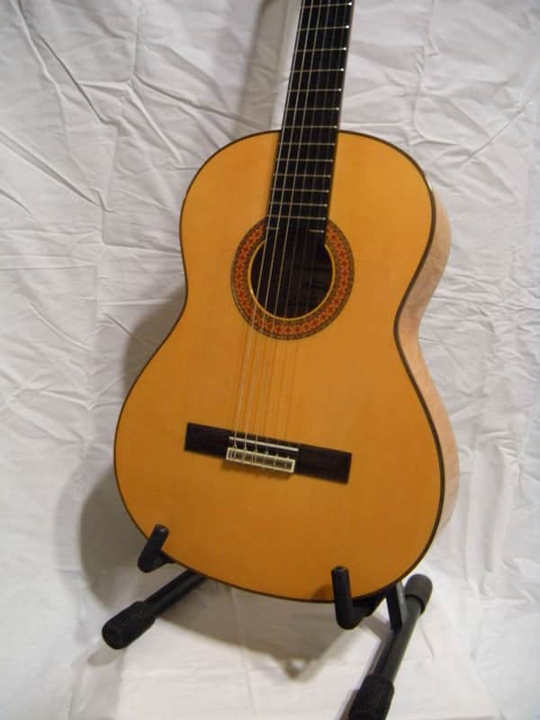 FINAL DISCOUNT Rare Almansa 447 Cypress Flamenco-style classical guitar with Travelite case. image 1