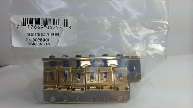 Fender Vintage-Style Left-Hand Stratocaster Bridge Assembly Gold image 1