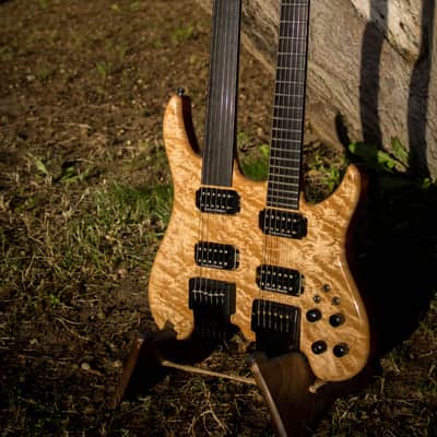 Ekrem Özkarpat Custom Made Double Neck Fretted/Fretless Headless Electric Guitar--Worldwide Shipping image 18
