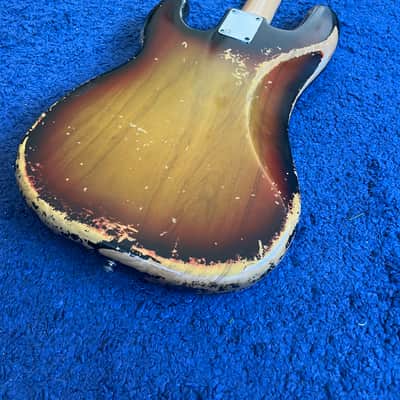 1974 Fender Precision Bass Sunburst Rosewood Board image 6