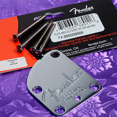 Fender American Deluxe Strat Chrome Neck Plate, 0059209049 image 1