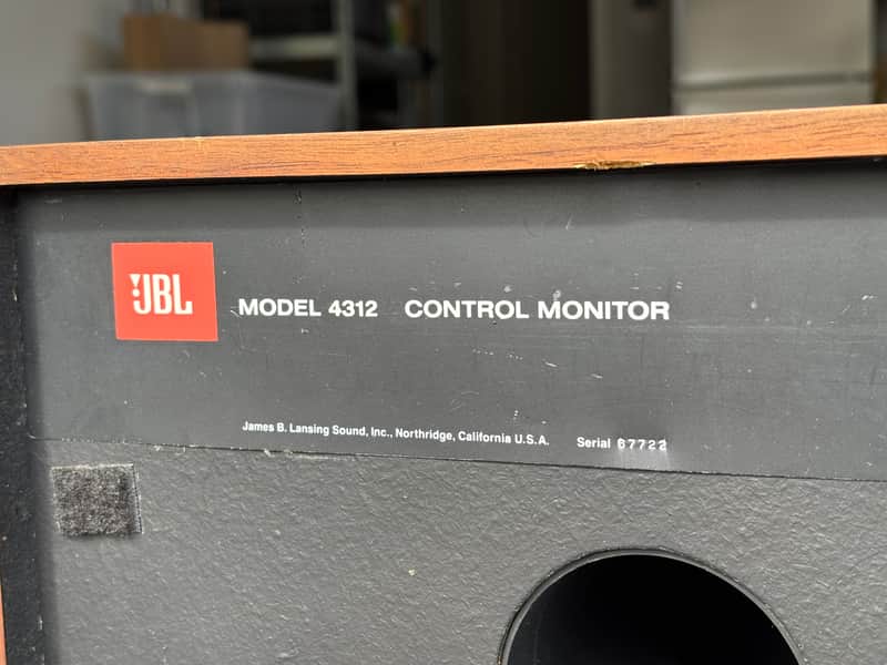 Vintage JBL 4312 Control Monitor Speakers – Original USA Studio