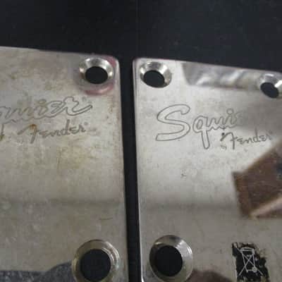 Squier Neck Plates-Lot Of 2/Standard Wear 1990s/2000s - Chrome image 2