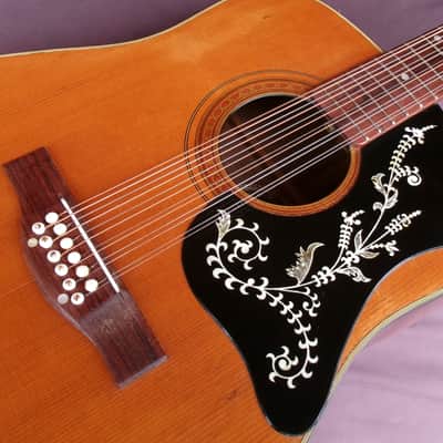 1973 K.Yairi F-180 12-String Acoustic Guitar - Rare / International Label - Made in Japan +Hard Case image 13