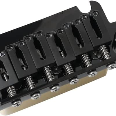 10.5mm Electric Guitar Bridge with Stainless Steel Saddles Plate Brass Block 2 Point Tremolo Bridge Compatible with Stratocaster Strat 6 String Electric Guitar Replacement Parts Black(Matte) image 3