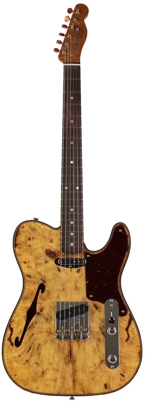 Fender Custom Shop Artisan Buckeye Burl Double Esquire Guitar, Aged Natural image 1